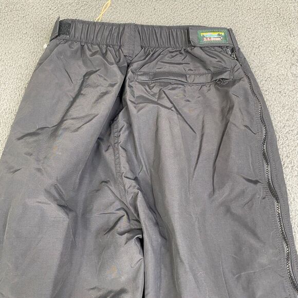 L.L. Bean Rain Pants Mens Small Black Adjustable Size Zip VTG USA Made 90's - Picture 11 of 12